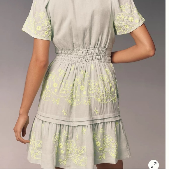 Anthropologie The Somerset Mini Dress Embroidered Linen Edition - Picture 12 of 16